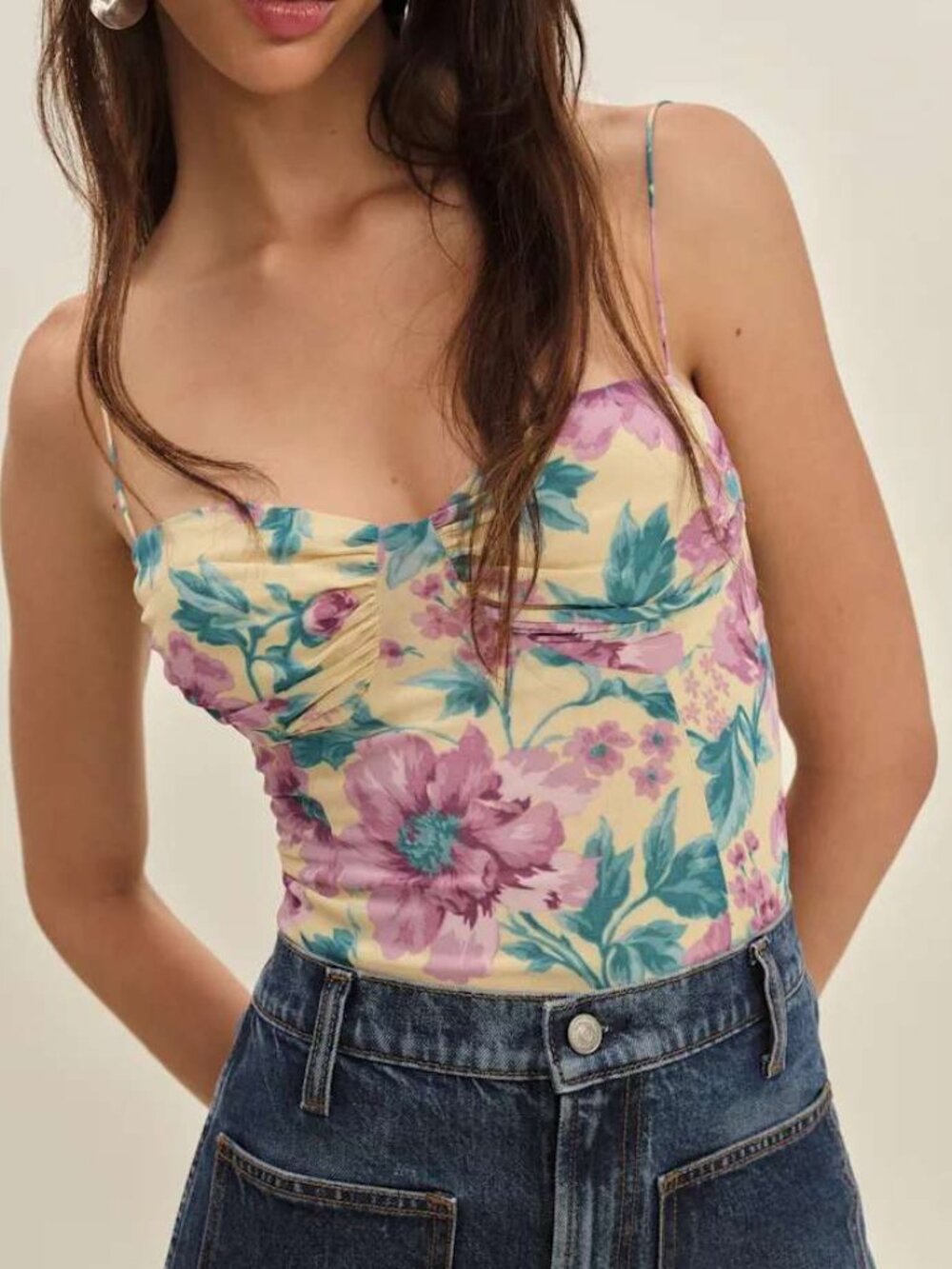 NWT Reformation Pixie Top Mira | Floral Sweetheart Camisole 4